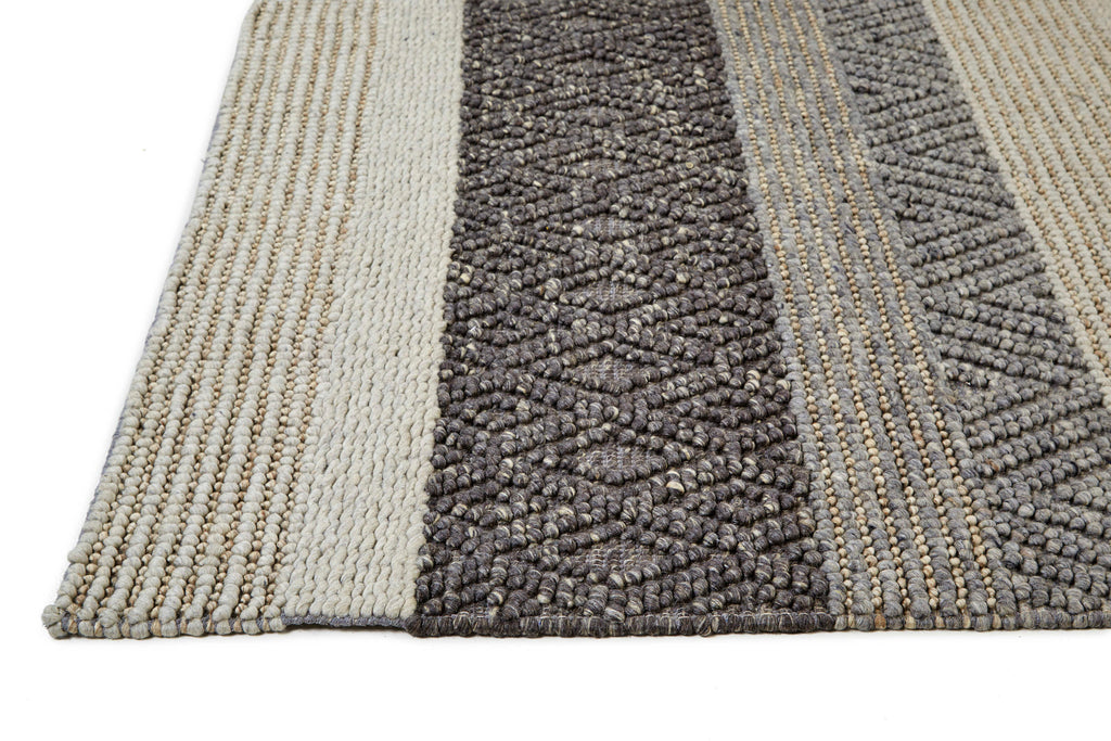 Berkeley Transitional Stripes Gray Taupe Tan Area Rug (3'6" x 5'6")