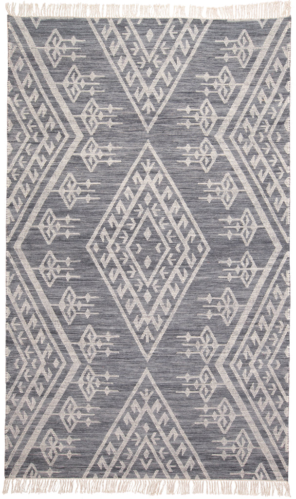 Savona Transitional Southwestern Gray Ivory Blue Area Rug (9' x 12')