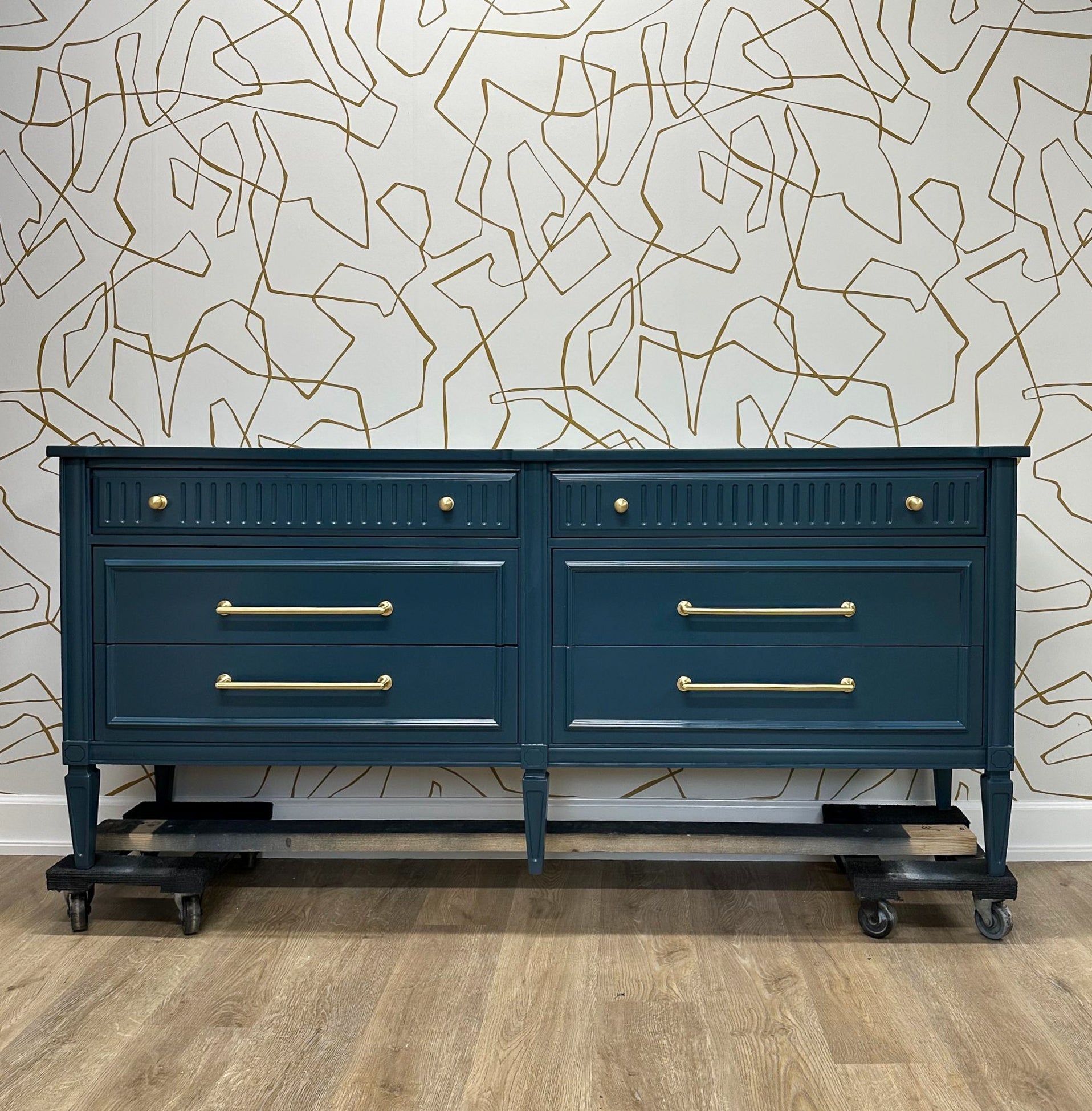 Hugo" Vintage Lowboy Dresser - Satin Lacquer Finish Hugo" Vintage Lowboy Dresser - Satin Lacquer Finish