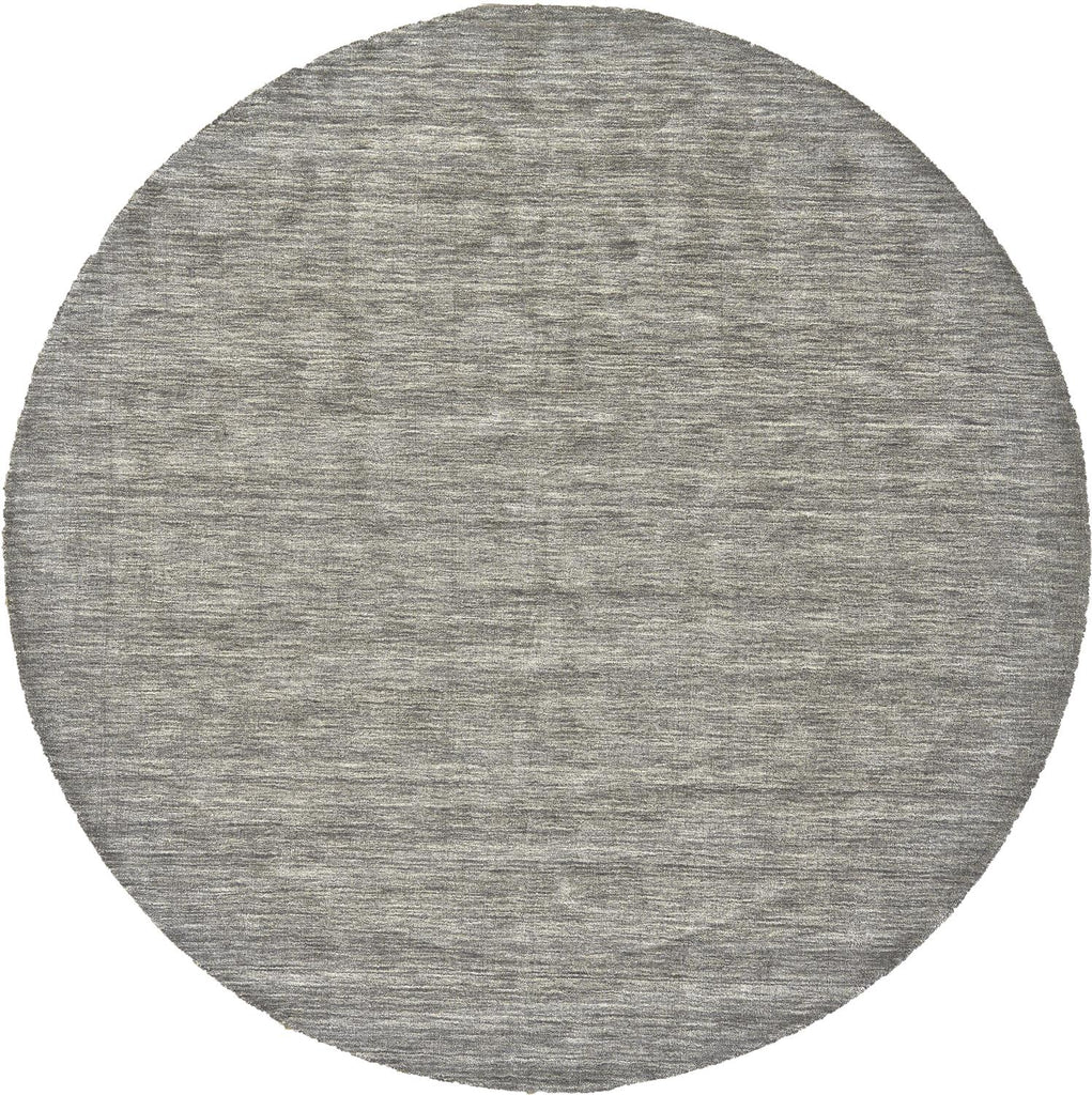 Luna Modern Solid Gray Ivory Area Rug (10' x 10')