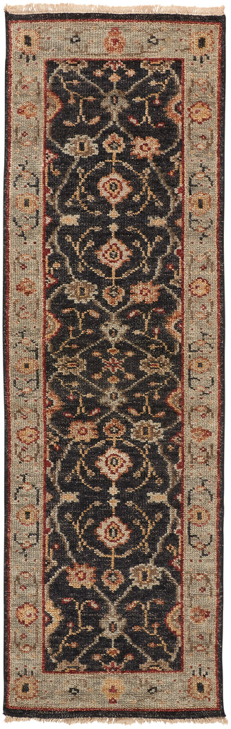 Carrington Traditional Oriental Black Gold Gray Area Rug (2'6" x 8')