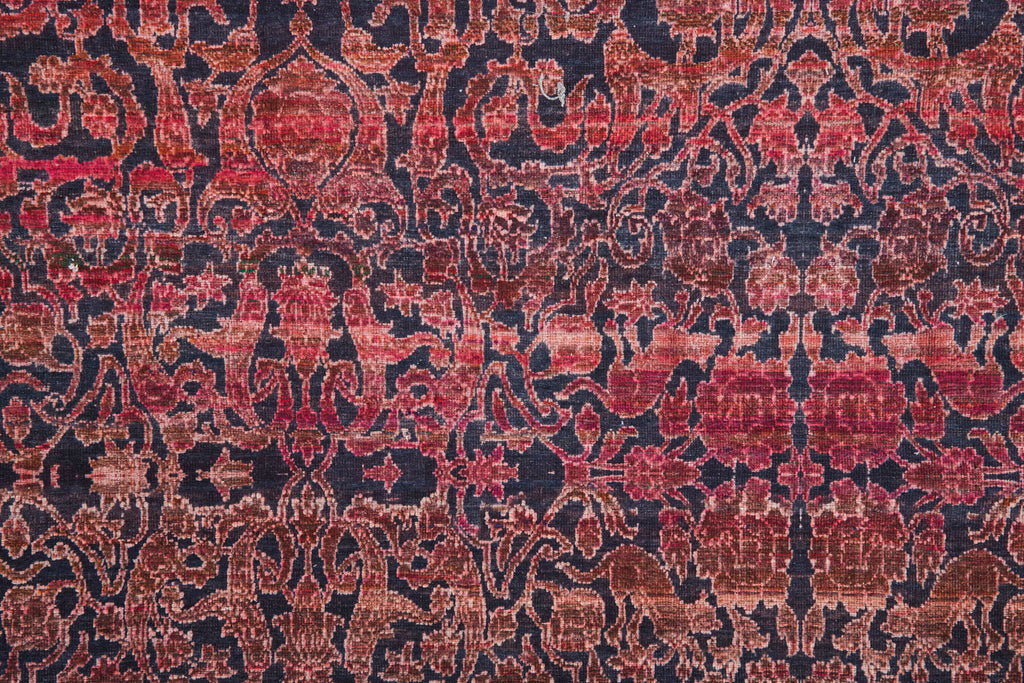 Voss Transitional Damask Orange Red Gray Area Rug (10'6" x 14')