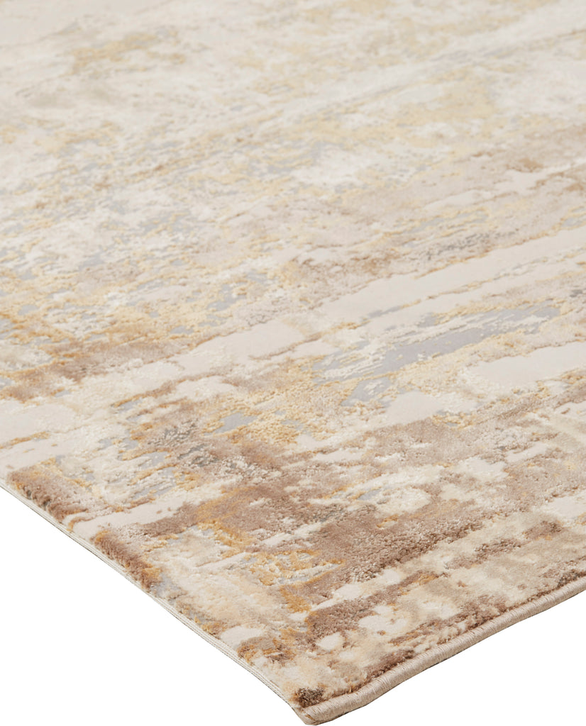 Parker Transitional Abstract Tan Ivory Gray Area Rug (7'9" x 10')