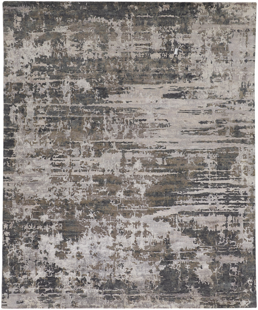 Adira Modern Watercolor Gray Silver Taupe Area Rug (7'9" x 9'9")