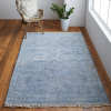 Caldwell Transitional Distressed Blue Ivory Area Rug (7'6" x 9'6")