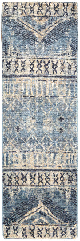 Palomar Transitional Trellis Lattice Blue Gray Ivory Area Rug (2' x 3')