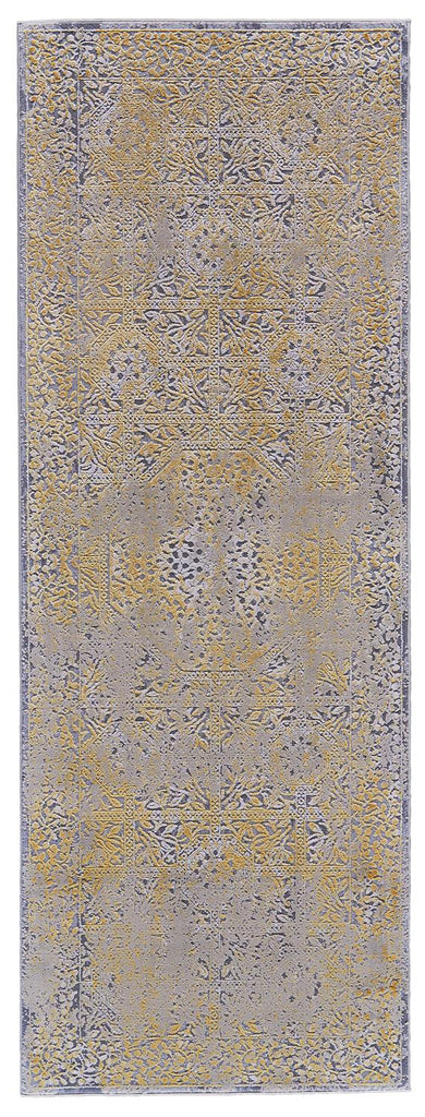 Waldor Modern Persian Gray Gold Area Rug (2'10" x 7'10")