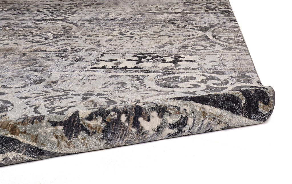 Kano Transitional Distressed Gray Ivory Taupe Area Rug (10'2" x 13'9")