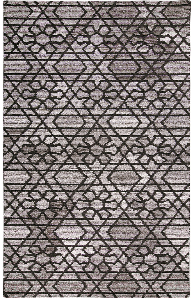 Asher Transitional Geometric Taupe Black Gray Area Rug (5' x 8')