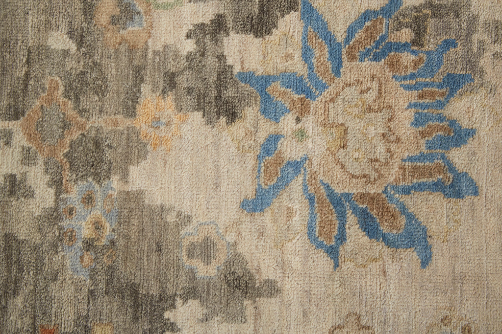 Noris Transitional Floral Botanical Ivory Tan Taupe Area Rug (7'9" x 9'9")