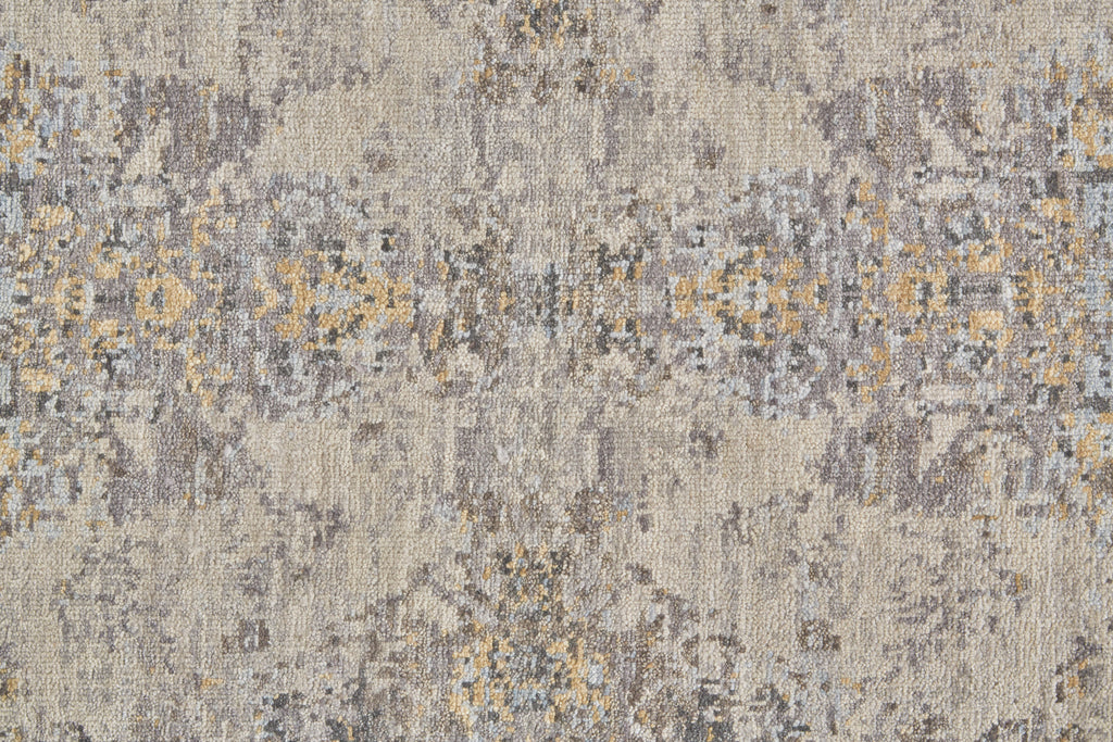 Dalia Modern Distressed Ivory Gold Blue Area Rug (8'6" x 11'6")