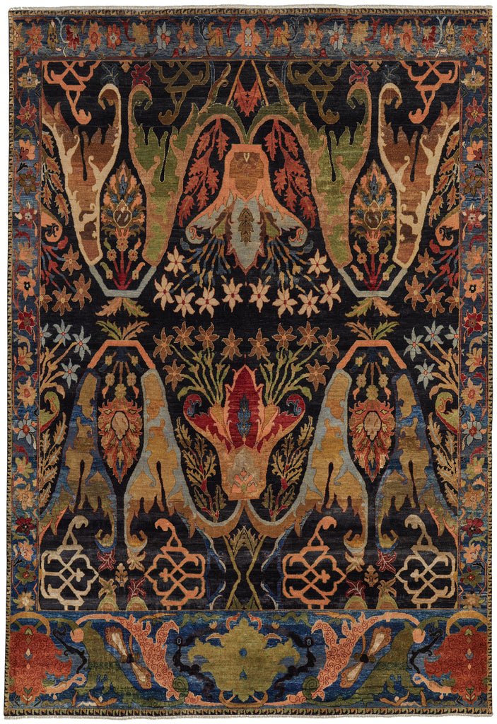 Killian Traditional Persian Black Red Blue Area Rug (8'6" x 11'6")