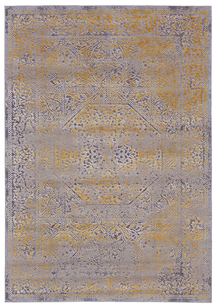 Waldor Modern Persian Gray Gold Area Rug (6'7" x 9'6")