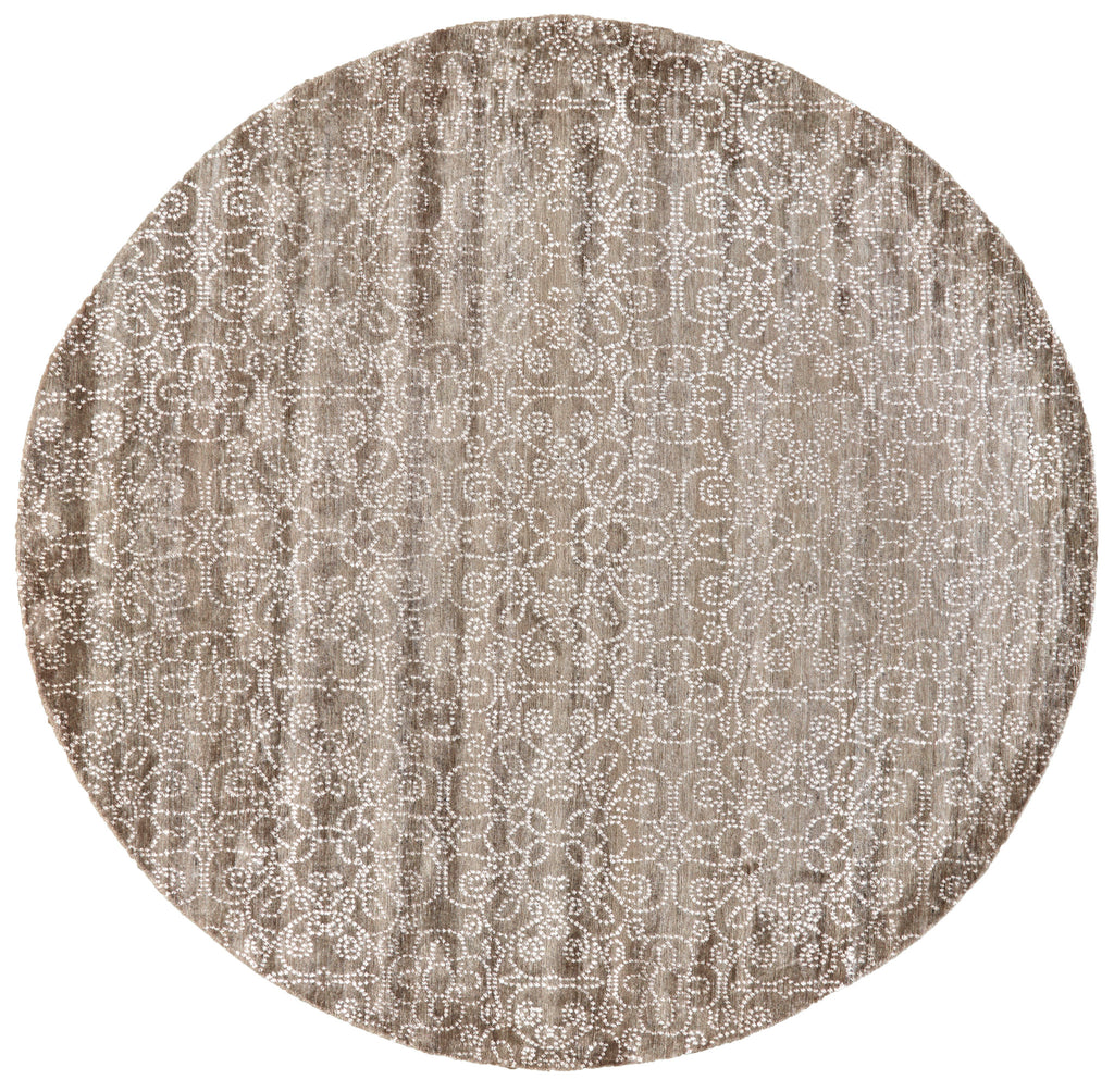 Olivier Transitional Floral Botanical Taupe Ivory Tan Area Rug (9' x 9')