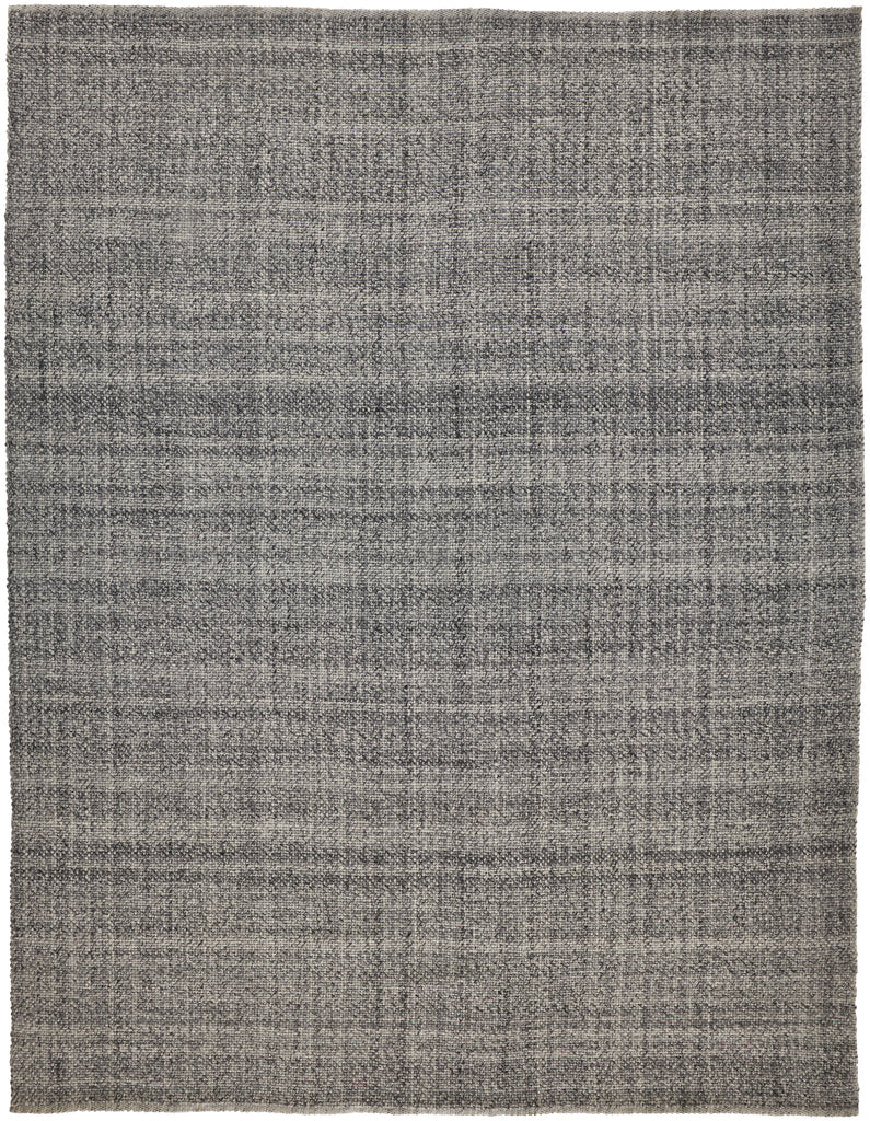 Naples Transitional Solid Gray Ivory Area Rug (8' x 10')