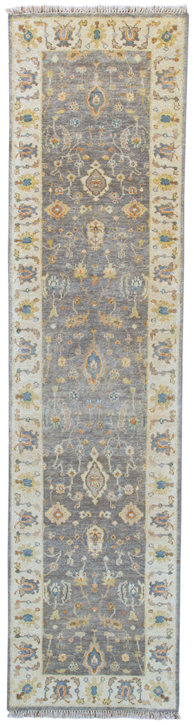 Anders Traditional Oriental Taupe Ivory Tan Area Rug (2'6" x 10')