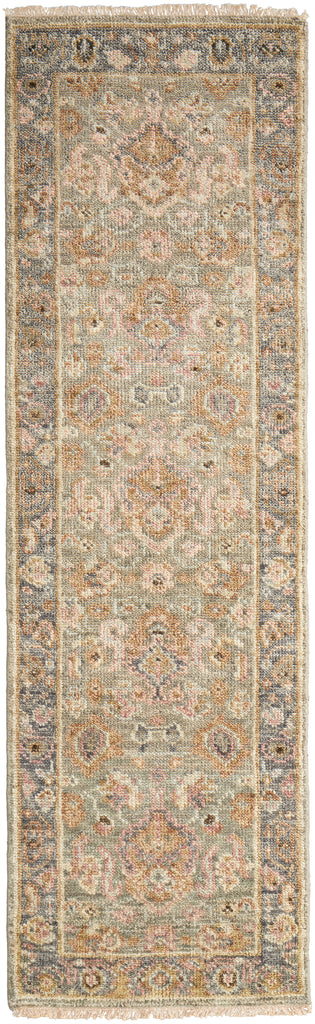 Carrington Traditional Oriental Gray Gold Pink Area Rug (2'6" x 8')