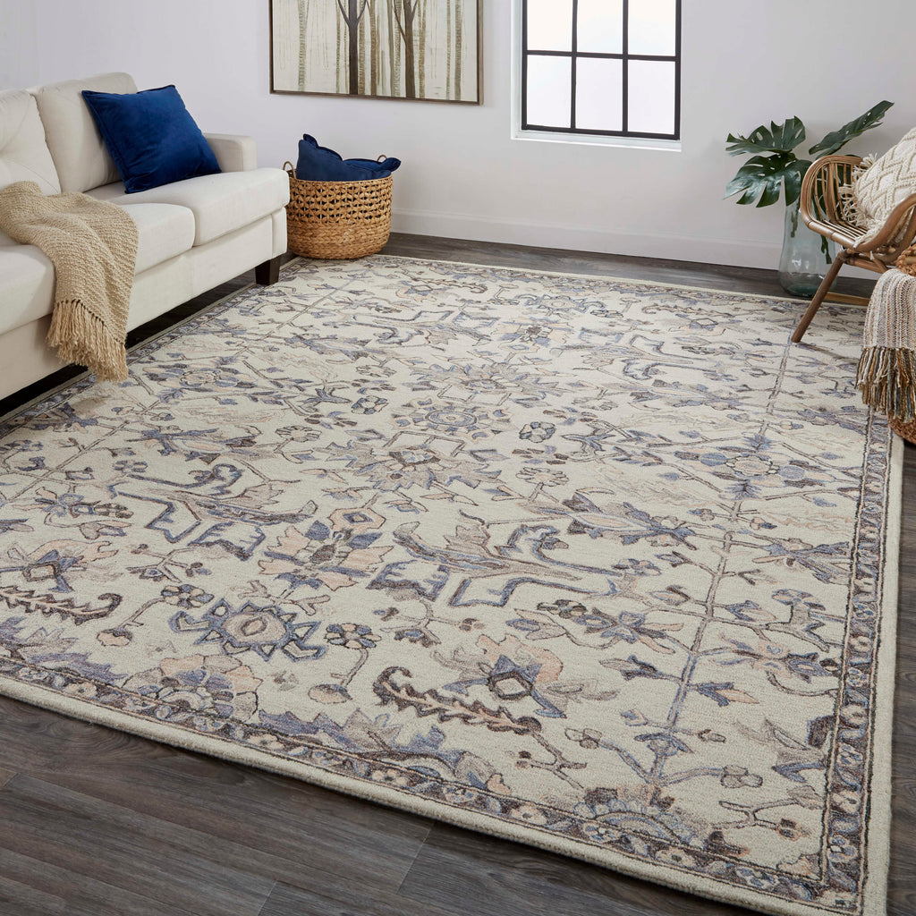 Fallon Traditional Oriental Ivory Gray Area Rug (2' x 3')