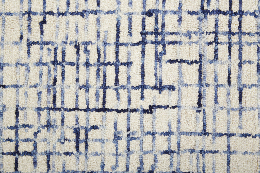 Maddox Transitional Abstract Ivory Blue Area Rug (10' x 14')