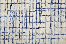 Maddox Transitional Abstract Ivory Blue Area Rug (9' x 12')