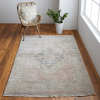 Caldwell Transitional Distressed Ivory Blue Red Area Rug (7'6" x 9'6")