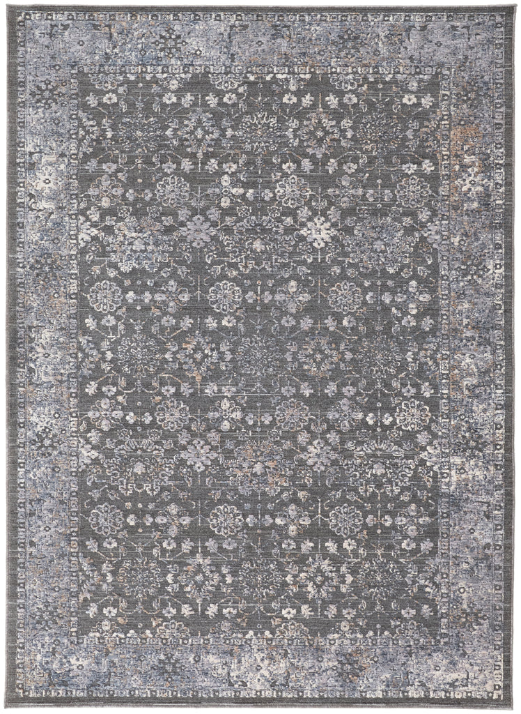 Thackery Transitional Oriental Taupe Gray Orange Area Rug (7'10" x 9'10")