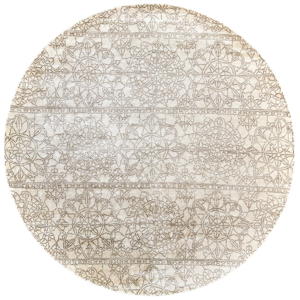 Olivier Transitional Floral Botanical Ivory Gray Area Rug (9' x 9')