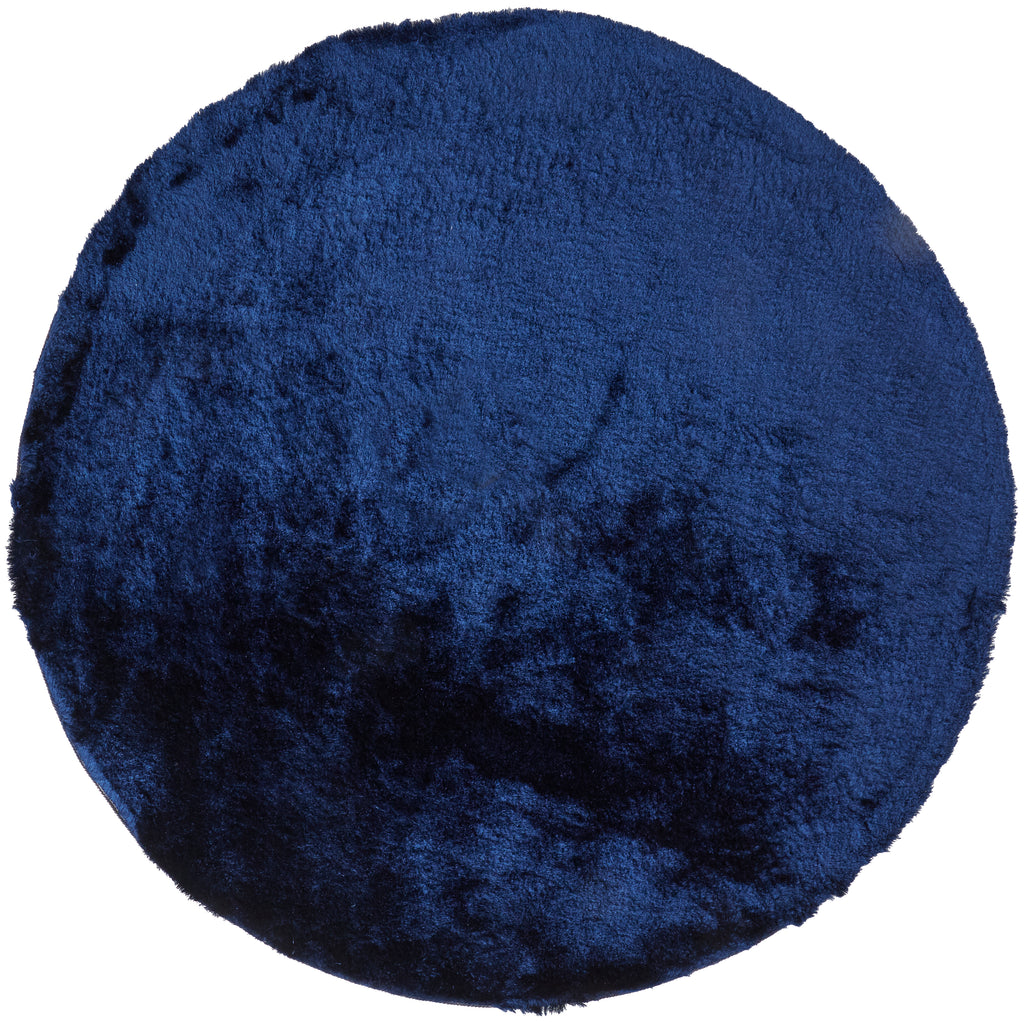 Indochine Modern Solid Blue Black Area Rug (8' x 8')