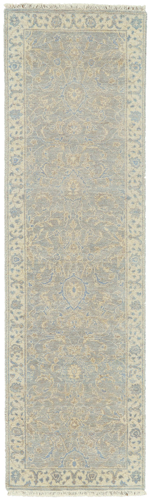 Zenas Traditional Oriental Taupe Ivory Area Rug (2'6" x 8')