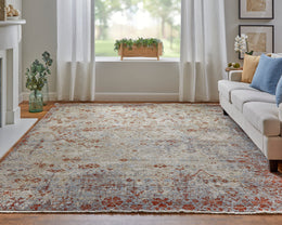 Harmon Transitional Geometric Ivory Gray Brown Area Rug (8'6" x 11'6")