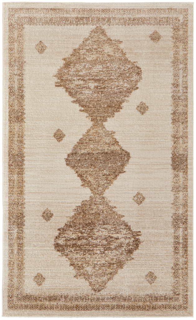 Camellia Transitional Geometric Tan Ivory Area Rug (8' x 10')