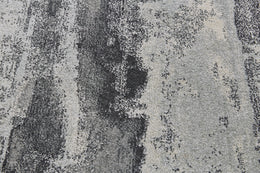 Bleecker Modern Abstract Gray Black Area Rug (6'7" x 9'6")