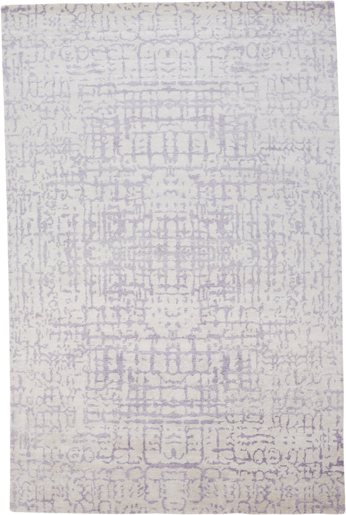 Leif Transitional Distressed Ivory Purple Area Rug (2' x 3')