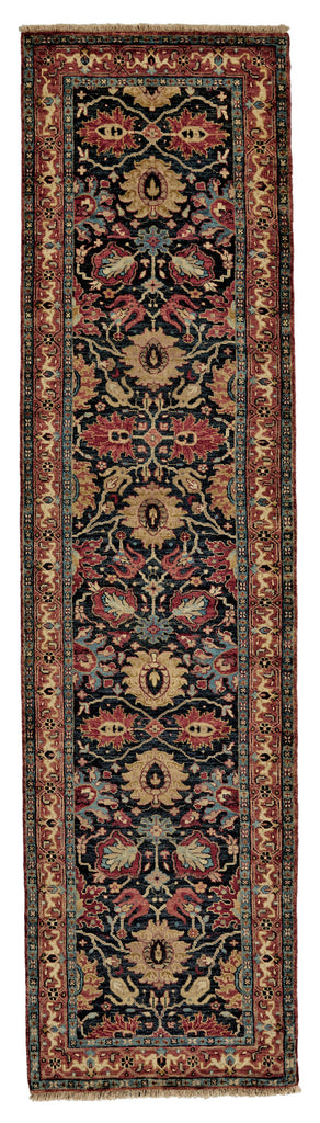 Anoosha Traditional Persian Black Red Orange Area Rug (2'6" x 14')