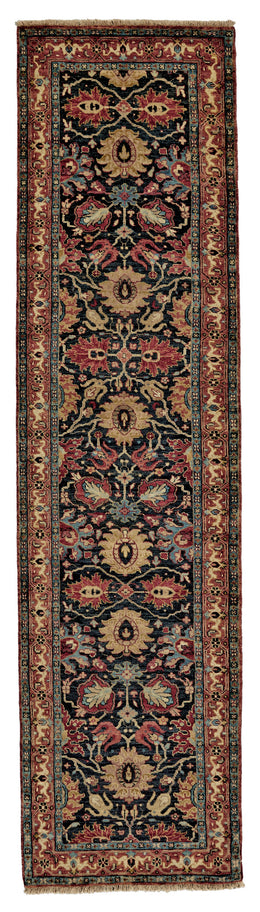 Anoosha Traditional Persian Black Red Orange Area Rug (5'6" x 8'6")