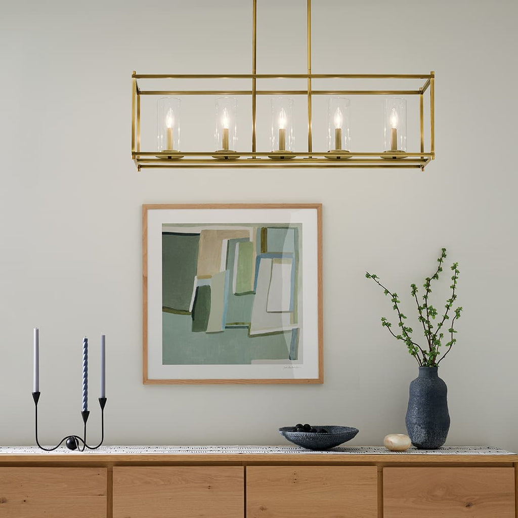 Crosby Linear Chandelier (Natural Brass)