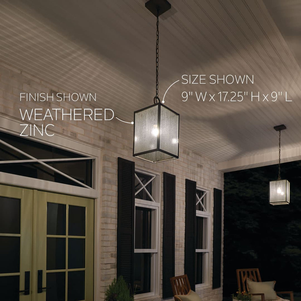 Lahden Outdoor Pendant / Semi Flush (Black Textured)