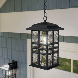 Beacon Square Outdoor Pendant (Textured Black)