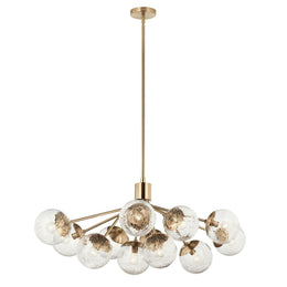 Silvarious Light Linear Convertible Chandelier with Clear Crackled Glass