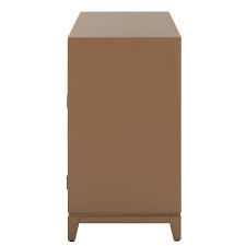 Nigel 2 Door 1 Drawer Chest, Taupe / Brass