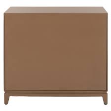 Nigel 2 Door 1 Drawer Chest, Taupe / Brass