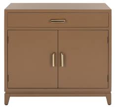 Nigel 2 Door 1 Drawer Chest, Taupe / Brass