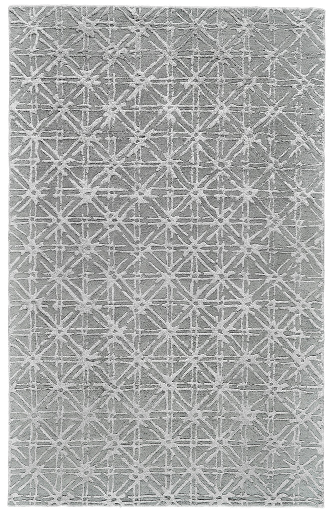 Manoa Transitional Geometric Gray Silver Area Rug (2' x 3')