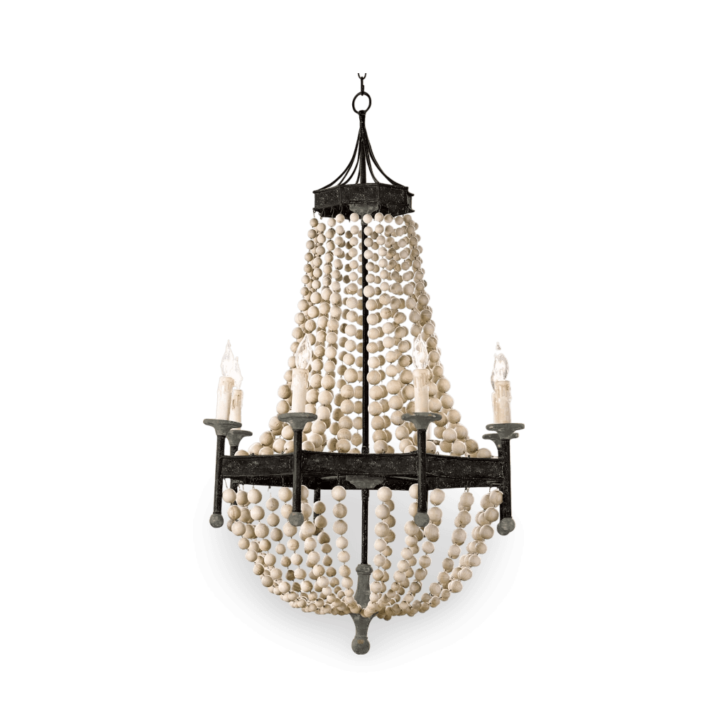 Wood Beaded Chandelier