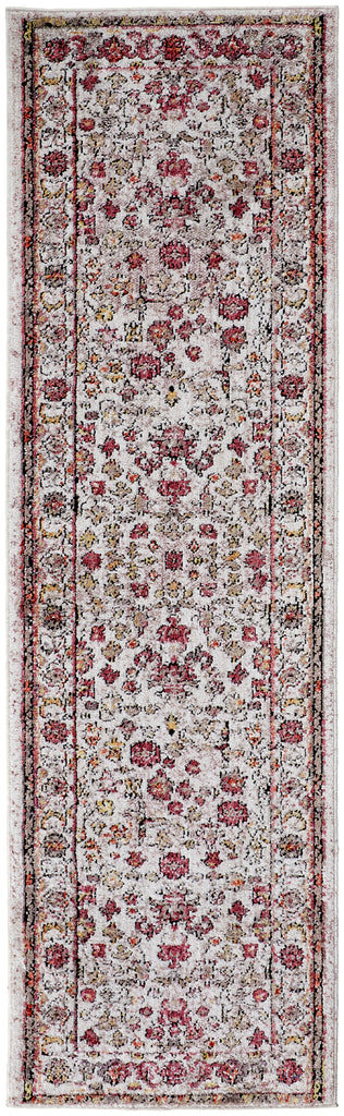 Armant Traditional Oriental Ivory Pink Gray Area Rug (2'3" x 7'9")