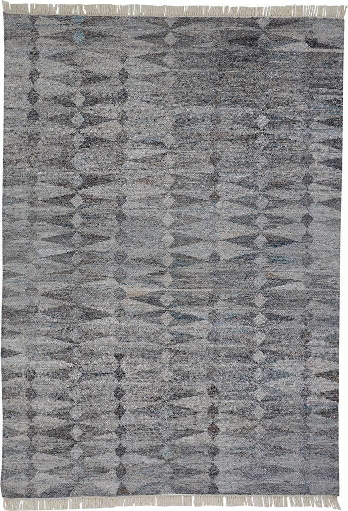 Beckett Transitional Moroccan Gray Silver Ivory Area Rug (9' x 12')