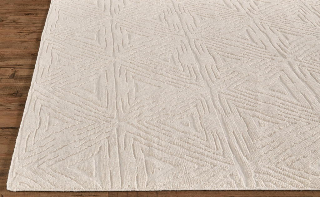 Norah Modern Solid Ivory Area Rug (5'6" x 8'6")