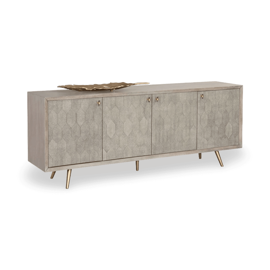 Aniston Sideboard - Large - White Ceruse - Taupe Shagreen