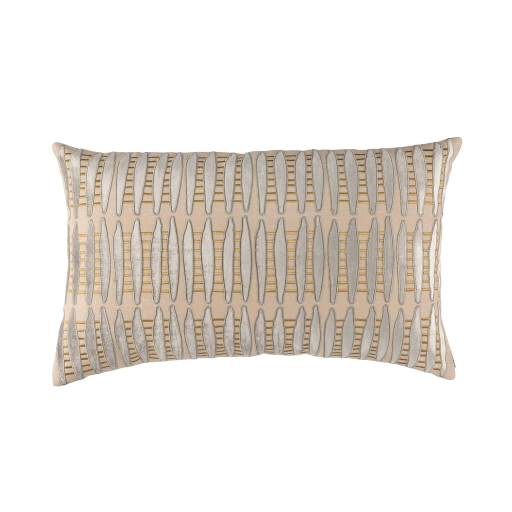 Ivy Large Rectangle Pillow Dark Sand Platinum Gold 18x30