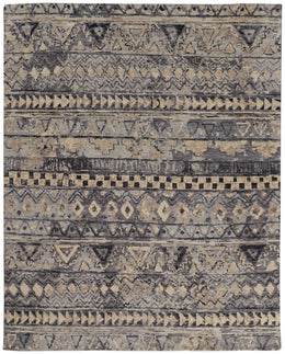 Palomar Transitional Geometric Taupe Gray Tan Area Rug (2'6" x 8')